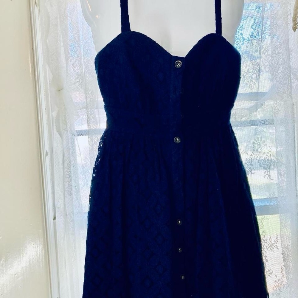 Charlotte Russe Spaghetti strap lace mini Navy Dress M